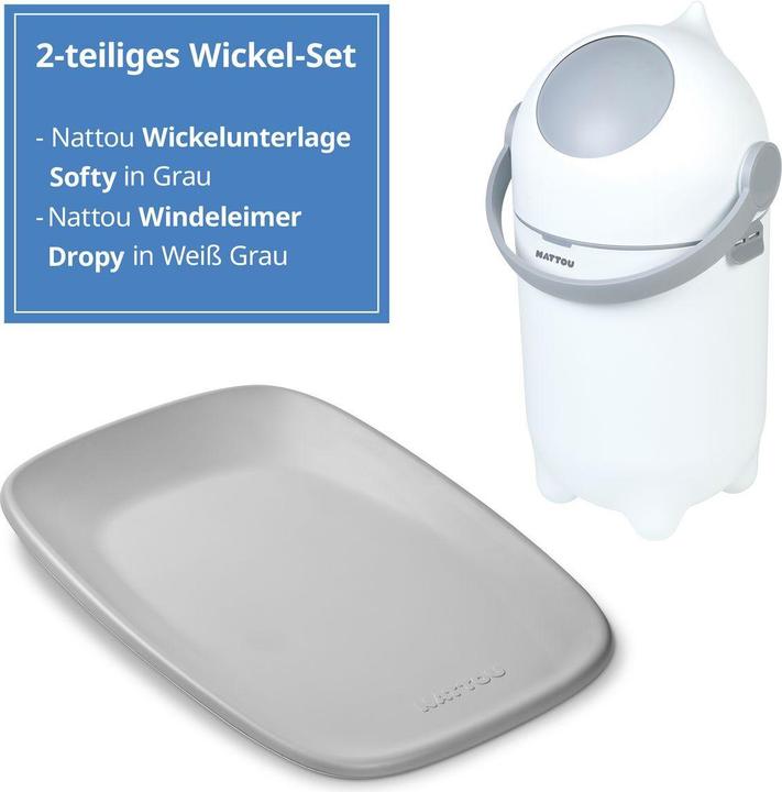 Produktbild Nattou Wickelauflagen Wickel-Set mit Wickelunterlage Softy & Windeleimer (50 x 70 cm)