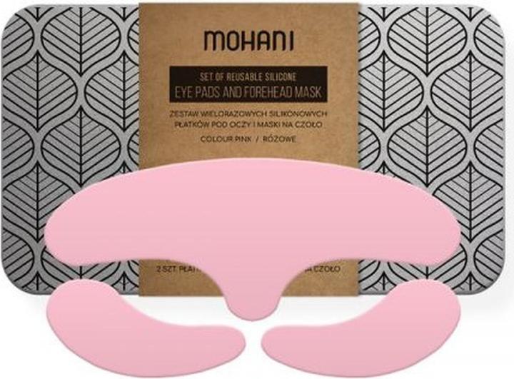 Mohani Wielorazowe płatki silikonowe pod oczy i maska na czoło Pink 2 sztuki