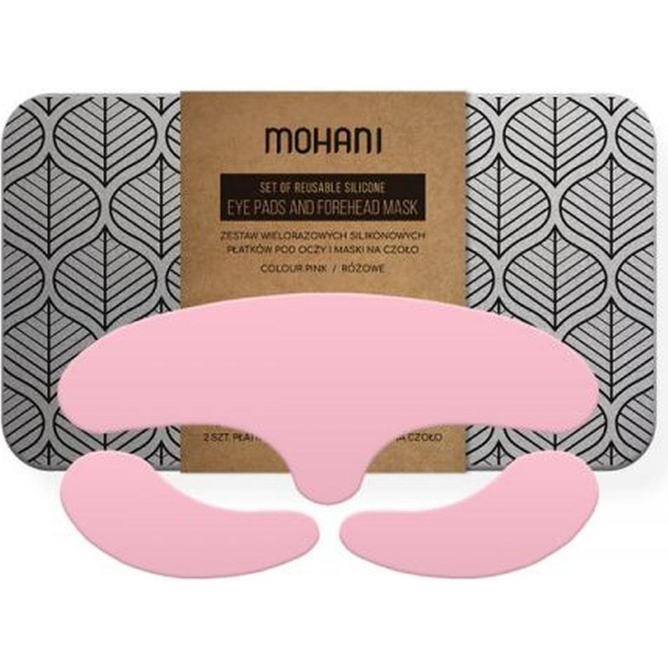 Mohani, Mascara, Wielorazowe płatki silikonowe pod oczy i maska na czoło Pink 2 sztuki (Pink)