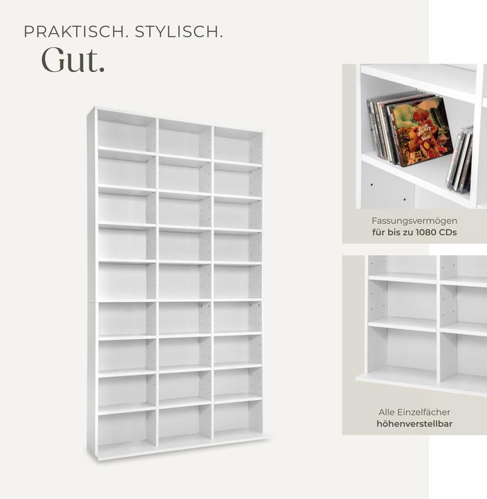 Immagine prodotto tectake Scaffale per i media (102 x 23,5 x 180 cm)