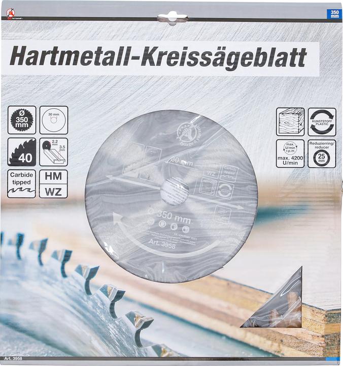 Produktbild BGS Hartmetall-Kreissägeblatt Ø 350 x 30 x 3,4 mm 40 Zähne