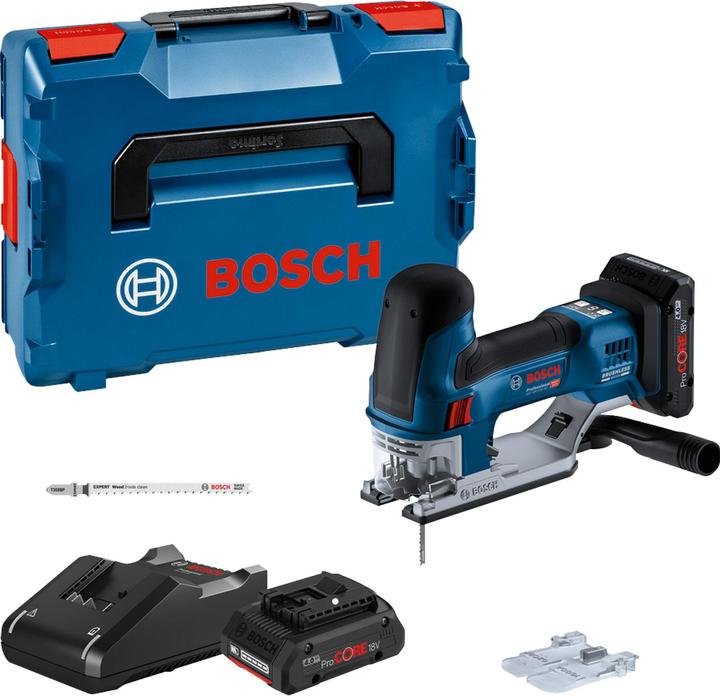 GST 18V-155 SC, 1 x Stichsägeblatt T 308 BP, 1 x Stichsägeblatt T 144 DP, L-BOXX 136, Schnellladegerät GAL 18V-40 Professional, 2 x Akku ProCORE18V 4.0Ah, Precision for Wood