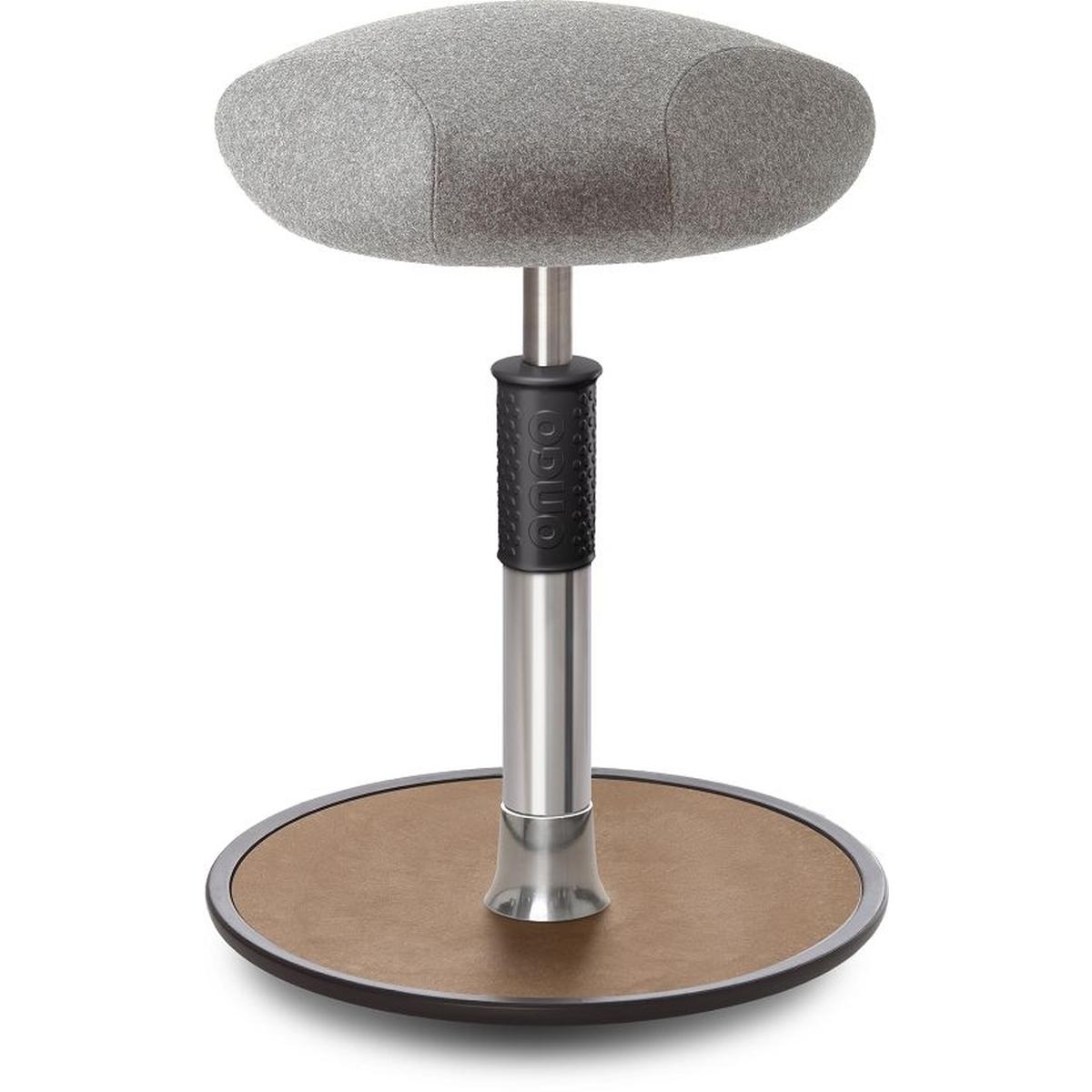 Ongo, Bürostuhl, Sitz- Stehhocker Free Regular Triangel kvadrat Divina Mel. h.grau chr. /Natur