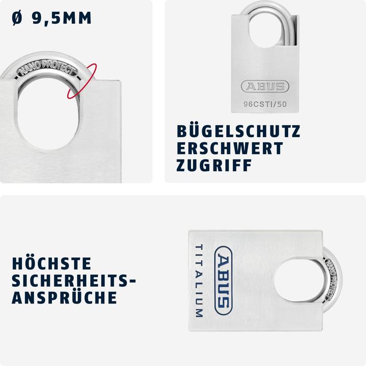 Immagine prodotto Abus Titalium Vorhängeschloss 96CSTI/50