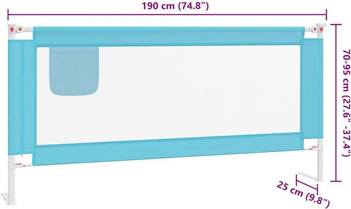 Produktbild vidaXL Bettgitter (190 x 25 x 70 cm)