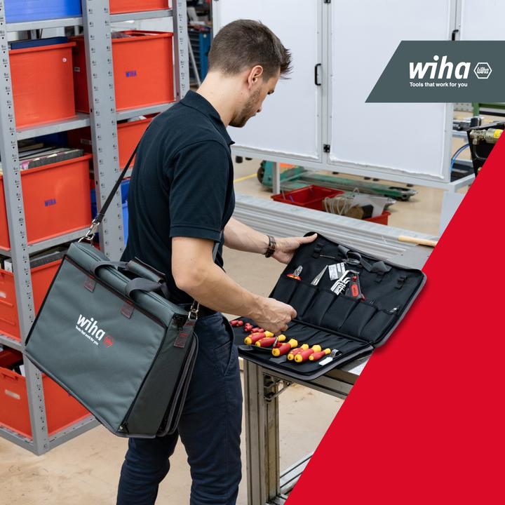 Produktbild Wiha Werkzeug Set Service-Techniker 30-tlg. inkl. Tasche I Werkzeugsatz für Elektriker I VDE (30 Teile)