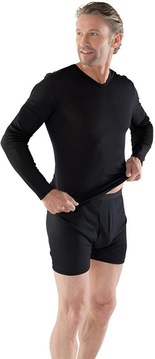 Image du produit Eusana Herren Langarm Leibchen L V Ausschnitt schwarz (L)