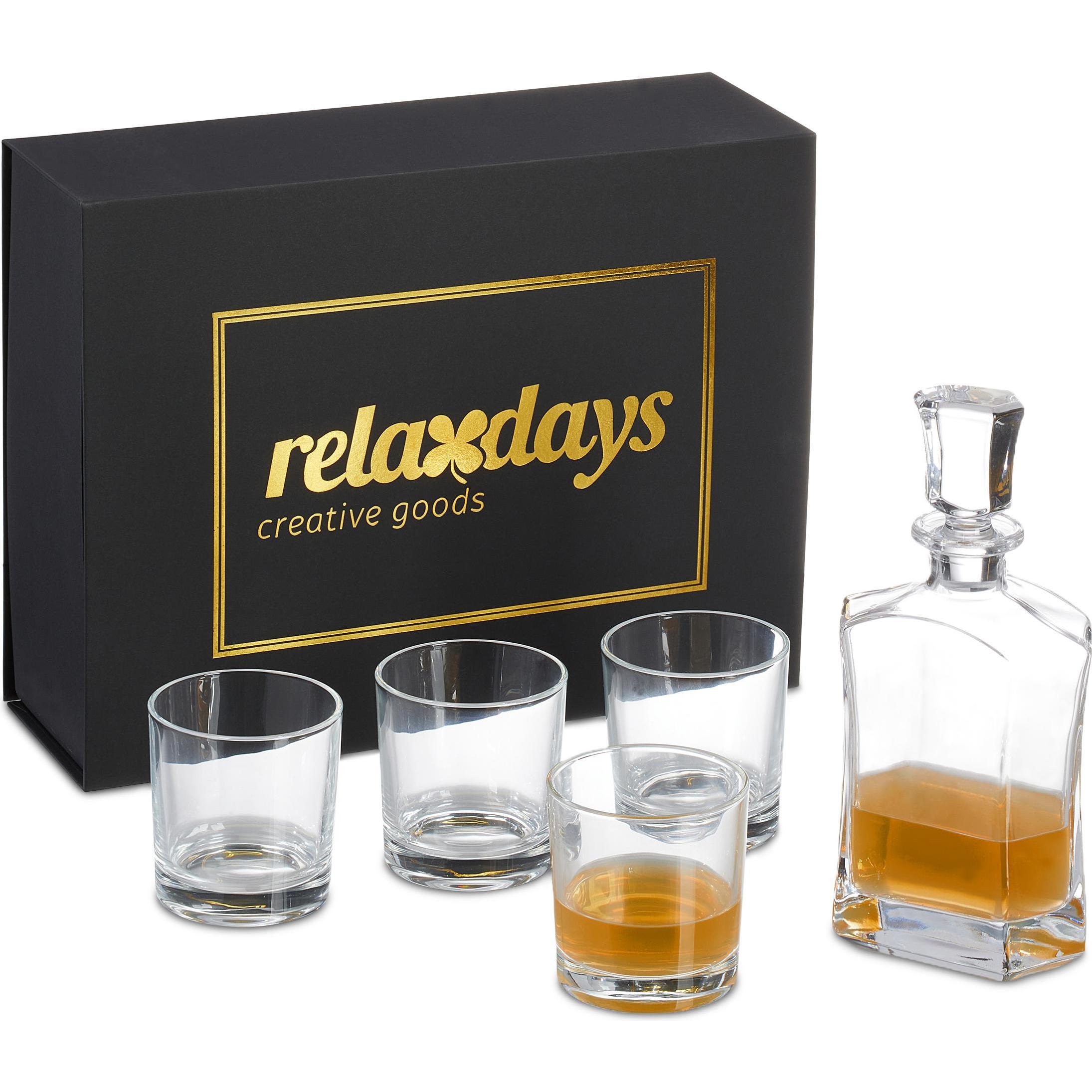 Relaxdays 5-tlg. Whisky-Set, Cocktailgläser, Transparent