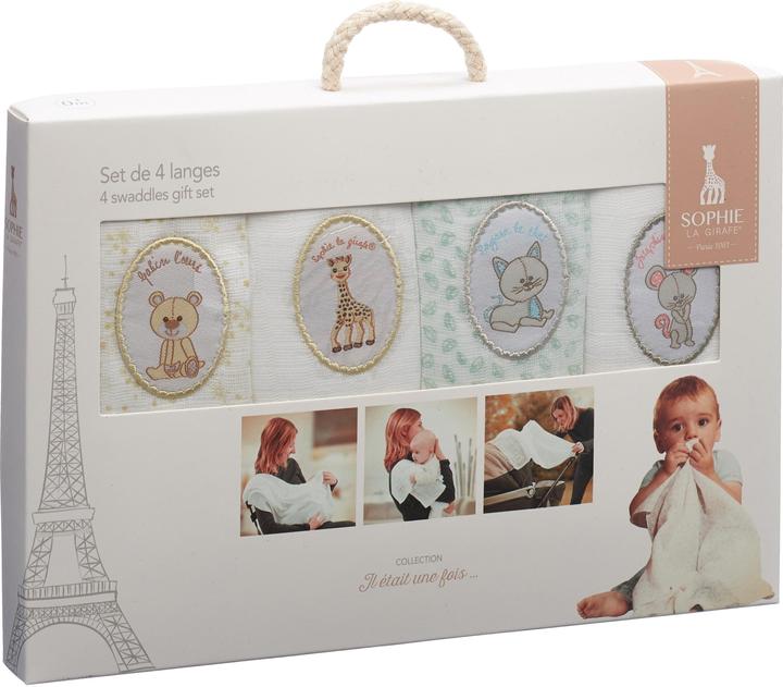Productafbeelding Sophie la girafe Geschenkset Gaasdoek Set van 4 (70 cm, 70 cm)