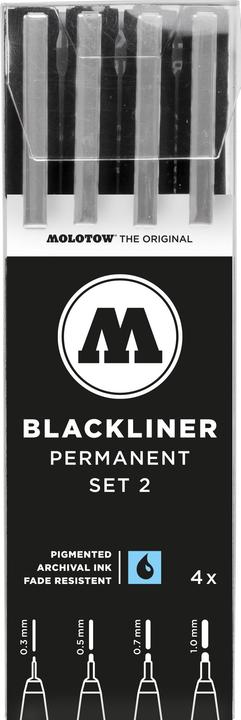 Molotow BLACKLINERSET2007 (Noir, 4 x)
