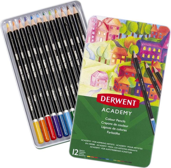 Immagine prodotto Derwent Matite colorate in latta multicolore, 12 pezzi (Multicolore, 12 x)