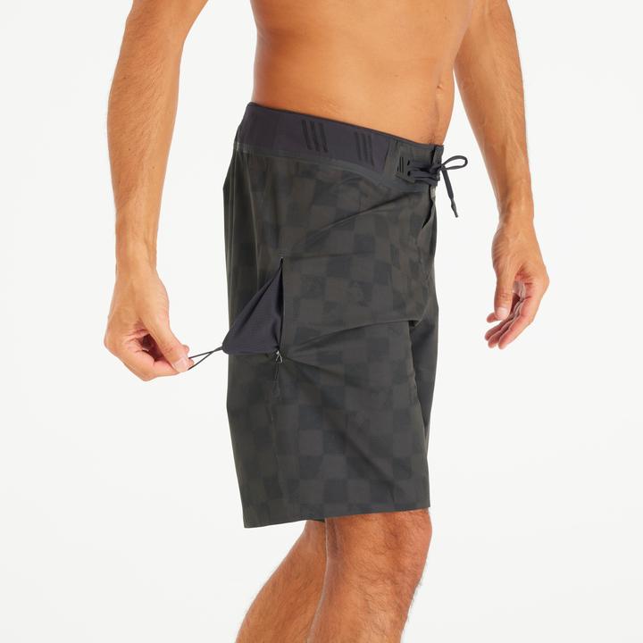 Immagine prodotto Olaian Boardshorts Herren lang Morpho Checky 20" schwarz (40)