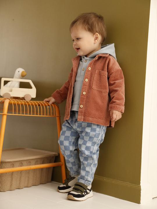 Produktbild Vertbaudet Baby Jeans mit Schachbrettmuster und Dehnbund (104)