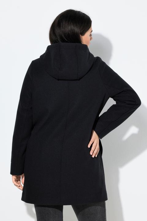 Produktbild Ulla Popken Dufflecoat, A-Linie, Wolloptik, Knebelknöpfe, Kapuze