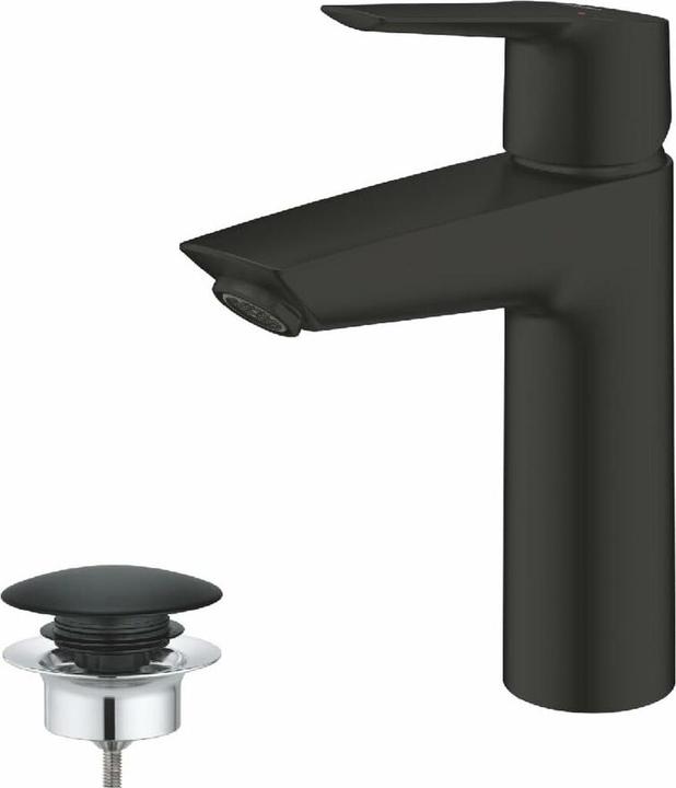 Produktbild Grohe Start QuickFix Lavaboarmatur, M-Size, Push-Open, Kaltwasser bei Mittelstellung, mattschwarz