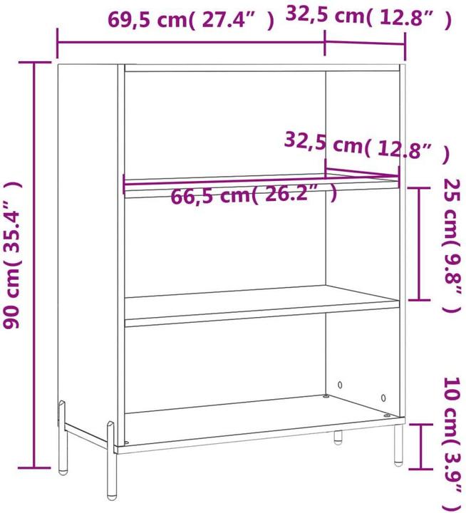 Produktbild vidaXL Regalschrank (69.50 x 32.50 x 90 cm)