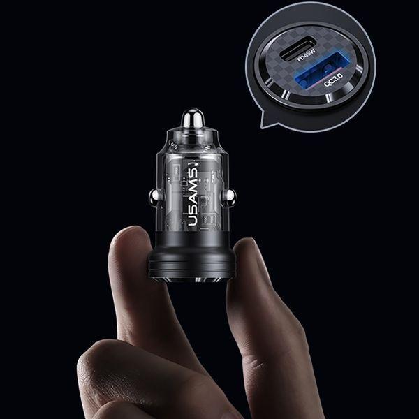 Produktbild Usams Ład. sam. C35 USB+USB-C 45W Fast Charge czarny/black CC175CC01 (US-CC175)