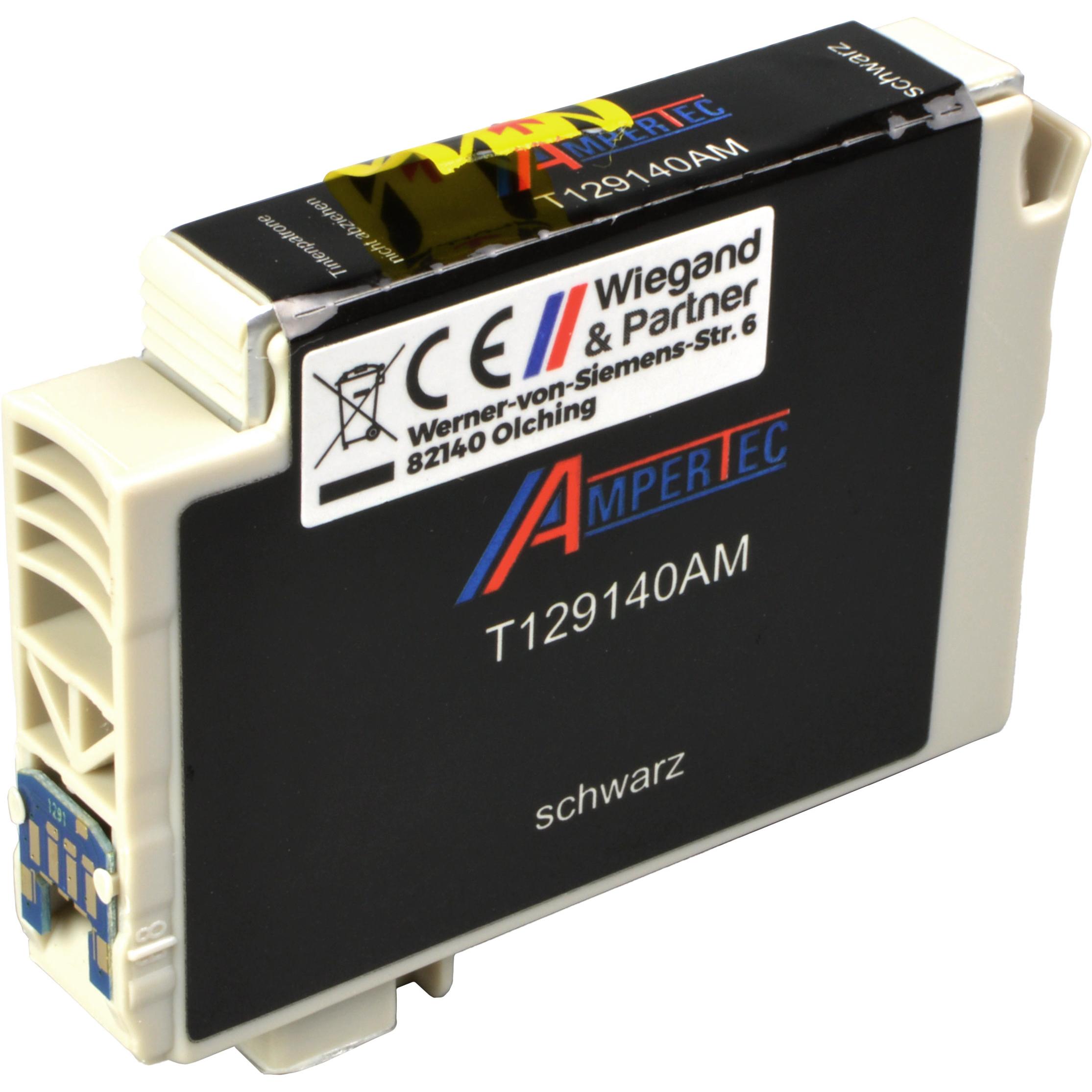Ampertec, Druckerpatrone, Tinte ersetzt Epson C13T12914010 schwarz (BK)