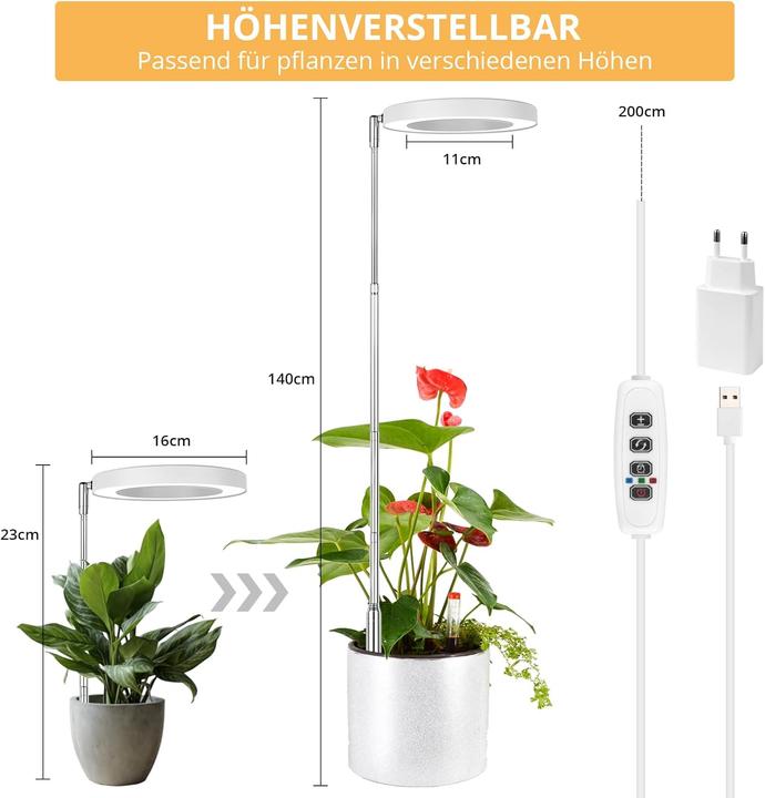 Actual product image Sondico LED-Pflanzenlampe Vollspektrum mit Auto-Timer (LED)