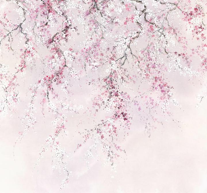 Productafbeelding Komar Non-woven muurschildering Ink INX6-013 Kersenbloesems 6-luik 300 x 280 cm (300 x 280 cm)
