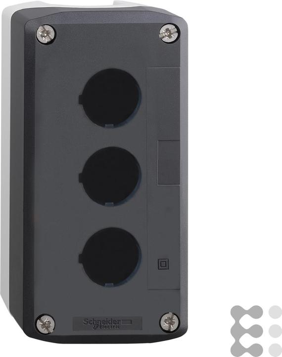 Produktbild Schneider Electric Tastergehäuse 22mm 3 Loch grau