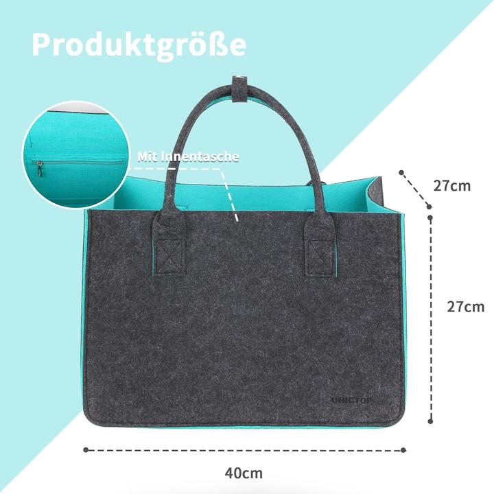 Image du produit Unictop 2er-Set Filztasche Einkaufskorb