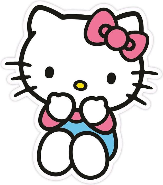 Actual product image Herding Sanrio decorative cushion Hello Kitty Blue Pants 36 cm (32.50 x 30.10 cm)