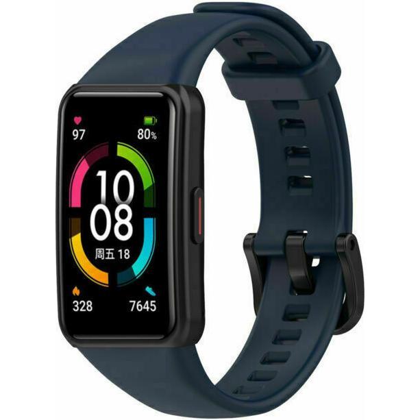 Strap-it Silikonarmband (Silikon, Huawei Band 6), Uhrenarmband, Blau