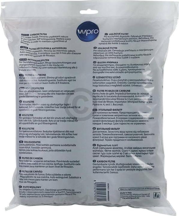Image du produit WPRO UCF017 - Dunstabzugshaubenzubehör/ Aktivkohlefilter/ Universell/ Zuschneidbar