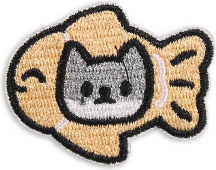 Actual product image PhoneLook Autocollant sticker pour téléphone/tablette/ordinateur brodé en 3D Cat inside Fish