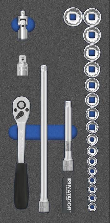 Produktbild Matador Steckschlüsselsatz 81641302 (10 mm, 11 mm, 12 mm, 13 mm, 14 mm, 15 mm, 16 mm, 17 mm, 18 mm, 19 mm, 20 mm, 21 mm, 22 mm, 6 mm, 7 mm, 8 mm, 9 mm)