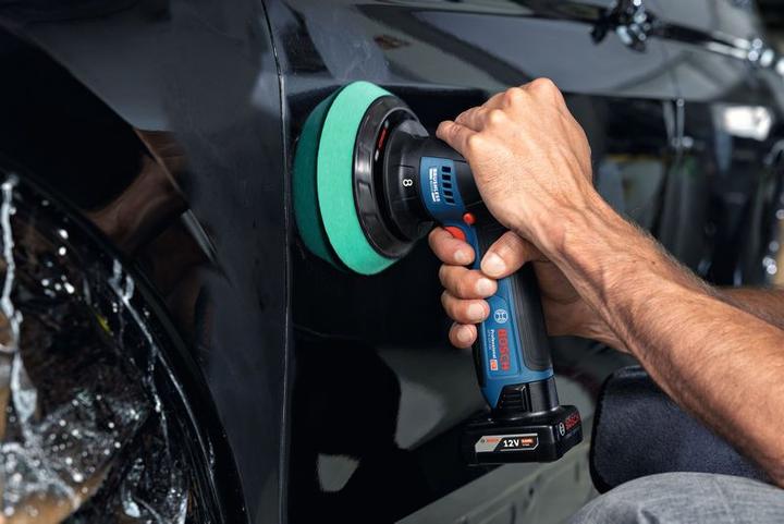 Productafbeelding Bosch Professional 12V System Akku-Polierer GPX 12V-125 (inkl. Baretool mit montiertem 125 mm Klett- (Excentrische polijstmachine)