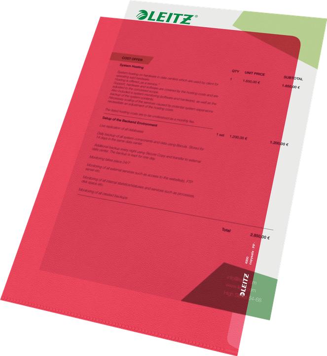 Image du produit Leitz Pochettes transparentes PP A4 (A4, 100x)