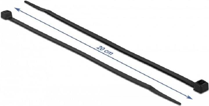 Produktbild Delock Kabelbinder kälteresistent L 200 x B 4,8 mm schwarz 100 Stück (Klettkabelbinder, 200 mm, 100 Stk.)