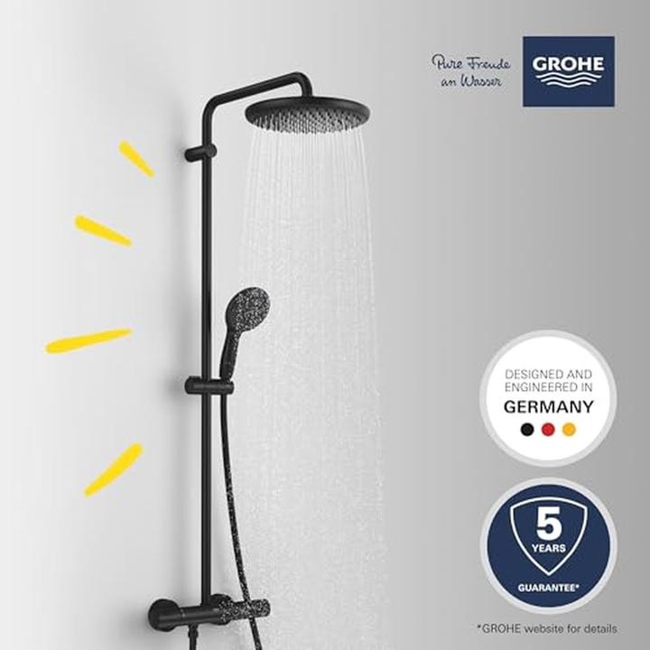 Produktbild Grohe Vitalio Start System 250 Duschsystem mit Thermostatbatterie, variable Bohrlöcher, wassersparend, mat