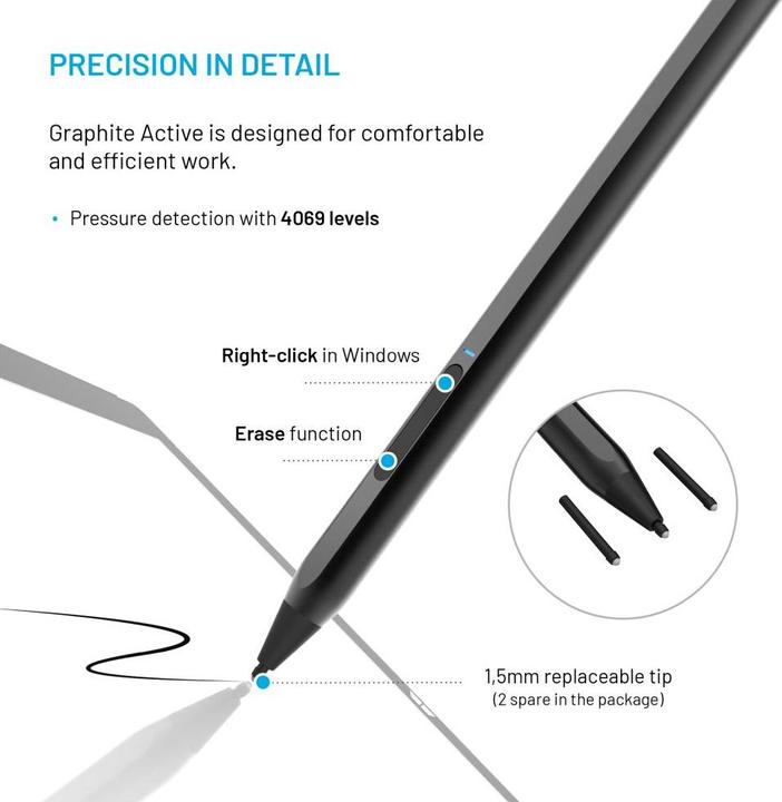 Produktbild Fixed Graphite Active Universal Stylus MPP support - Black