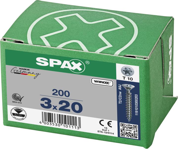 Image du produit Spax Tête Fraisée Nervures De Frein T-Star Plus T10 Filetage Complet Wirox (200 Vis par pièce)