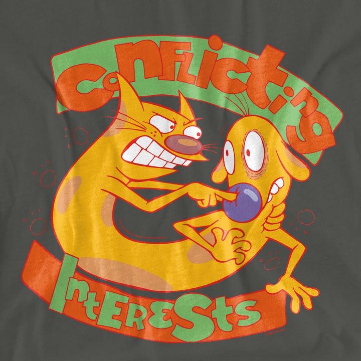 Actual product image CatDog Unisex Adult Conflicting Interests T-Shirt (S)