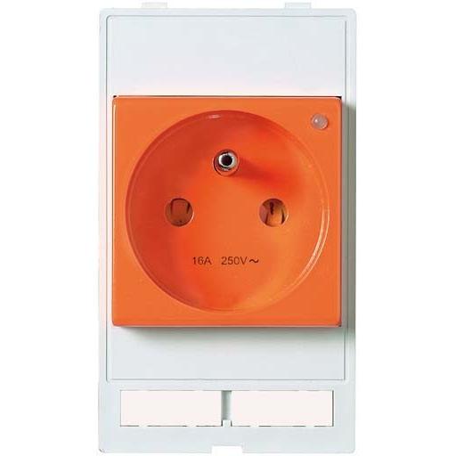 Murr Elektronik, Steckdose, Steckdoseneinsatz Frankreich 250VAC/16A orange Modlink MSDD In
