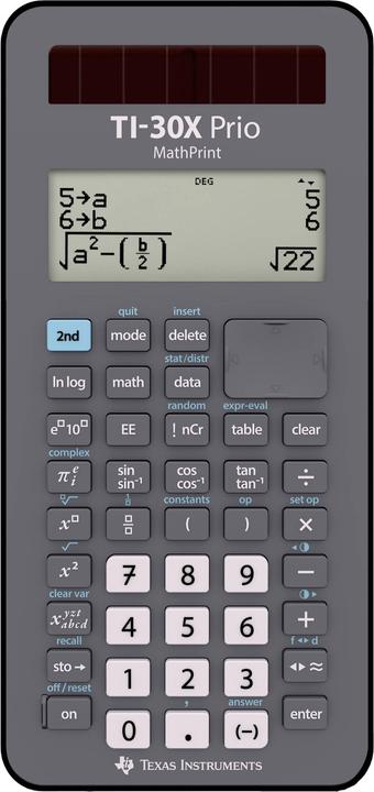 TI School calculator TI-30 X Prio Mathprint 30XPRIO/FC (Solar cells, Batteries)