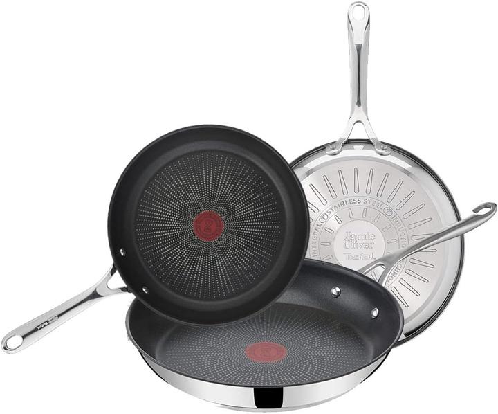 Immagine prodotto Tefal Set di 3 padelle per rosolare, antiaderenti, compatibili con induzione e lavastoviglie (Padella per friggere, Acciaio inossidabile)