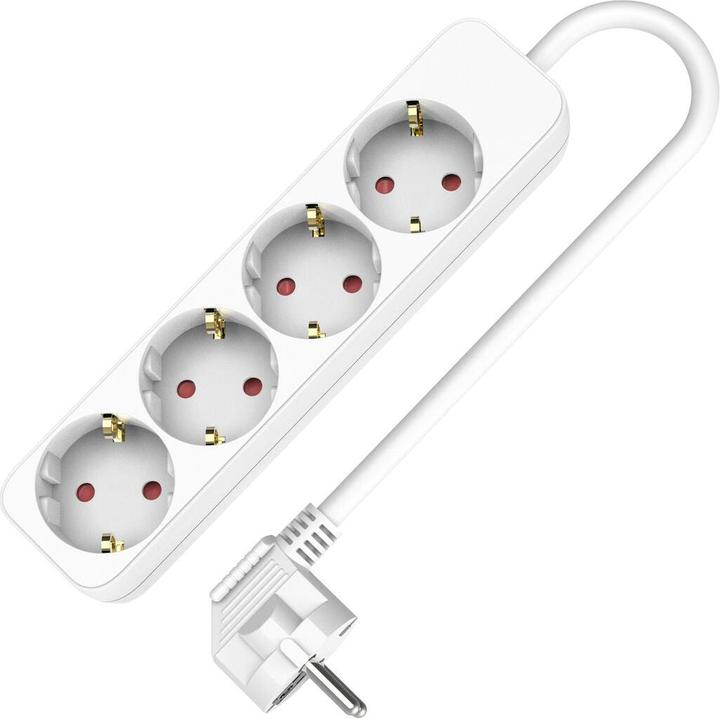 Produktbild TM Electron Steckdosenleiste mit 4 Steckdosen ohne Schalter (1,5 m) (4x, CEE 7/4, 1.50 m)