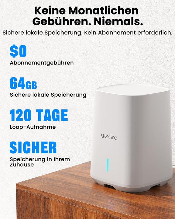 Produktbild Ucocare 2er-Set Überwachungskamera mit Solar (3840 x 2160 Pixels)