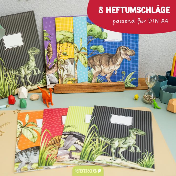 Produktbild Papierdrachen 8 Papierheftumschläge A4 Welt der Dino - Set 16 (A4)