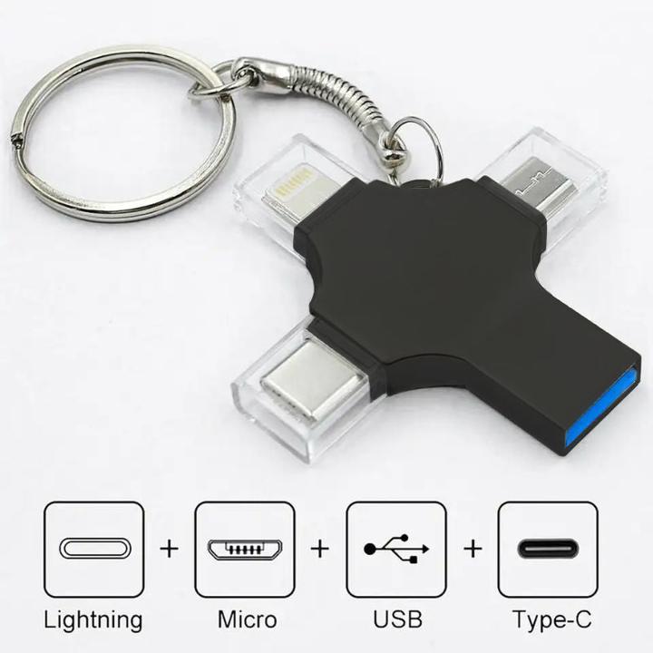 Produktbild Hermex 4-in-1 USB-Stick Lightning-Stick Datenstick Flash-Laufwerk USB-Drive (64 GB, USB-C)