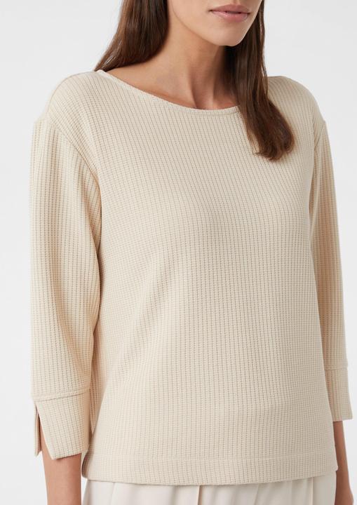 Produktbild Comma Sweatshirt Strukturiertes Sweatshirt mit 3/4-Ärmeln und U-Boot-Ausschnitt (34)