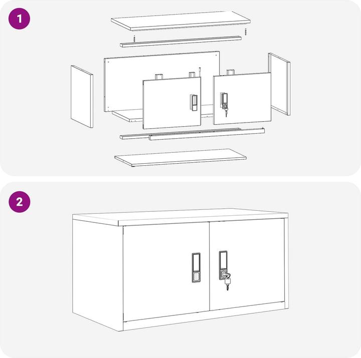 Produktbild vidaXL Büro-Beistellschrank (80 x 40 x 40 cm)