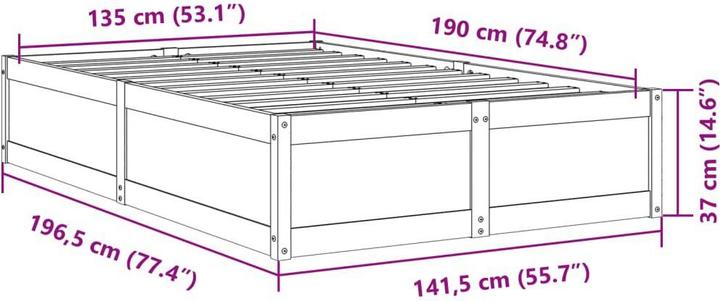 Produktbild vidaXL Bettgestell (135 x 190 cm)