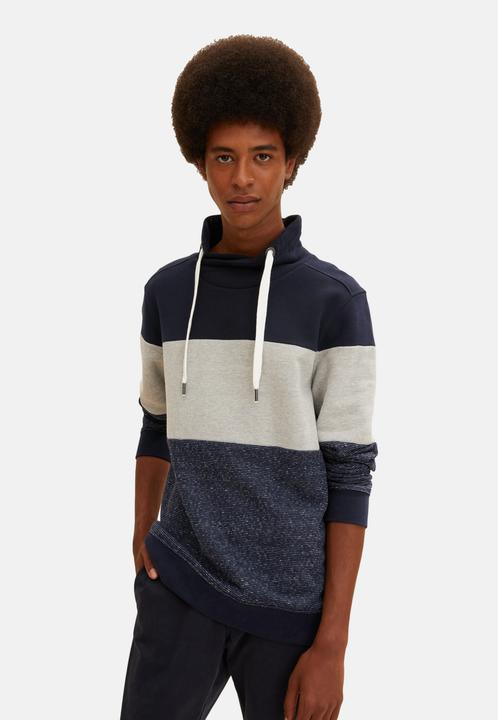 Produktbild Tom Tailor Sweatshirt Colour Blocking Pullover ohne Kapuze (S)