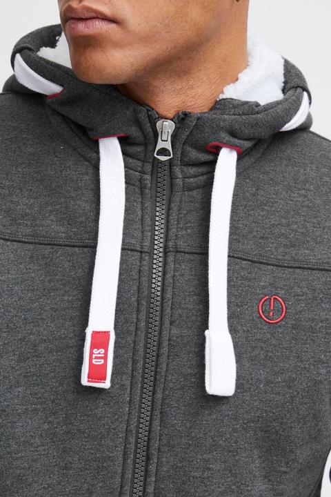 Actual product image Solid BenjaminZip Pile Men's Zip Up Sweater Zipper Jacket With Teddy Fleece With Hood With Teddy Fur (S)